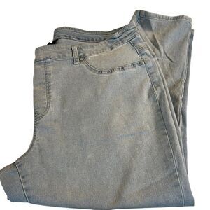 DG2 by Diane Gilman P2X light denim stretch pull on jeans 2XP